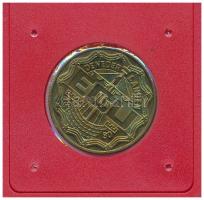 Hollandia 1990. 1 ECU sárgaréz "Deventer pénzverde 1000. évfordulója" sérült fólia tokban, tanúsítvánnyal T:UNC, kis patina Netherlands 1990. 1 ECU brass "Deventer Mint 1000th Anniversary" in damaged foil packaging, with certificate C:UNC, small patina Krause X#20