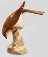 Herendi lepkét fogó madár, jelzett, sérült, m: 12 cm