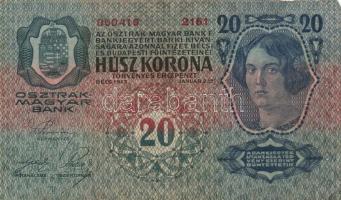 1913. 20K I. romány körbélyegzővel (3x) + 20K I. szerb felülnyomással + 20K II. "MAGYARORSZÁG&q...