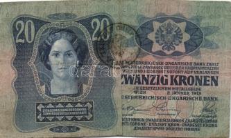 1913. 20K I. romány körbélyegzővel (3x) + 20K I. szerb felülnyomással + 20K II. "MAGYARORSZÁG&q...