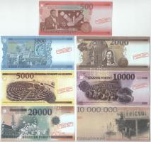 2018. 500Ft-20.000Ft (6xklf) "Soros pénz" teljes fantázia bankjegy sor + 2017. 10.000.000F...