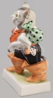 Herendi porcelán csizmás kandúr, kézzel festett, jelzett, hibátlan, m: 15,5 cm