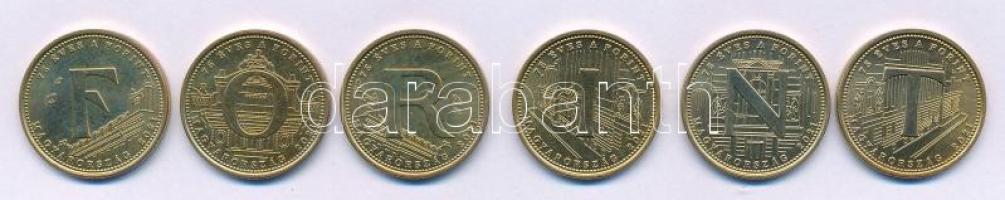 2021. 5Ft Cu-Ni-Zn "75 éves a Forint" (6xklf) teljes sor! T:AU halvány patina