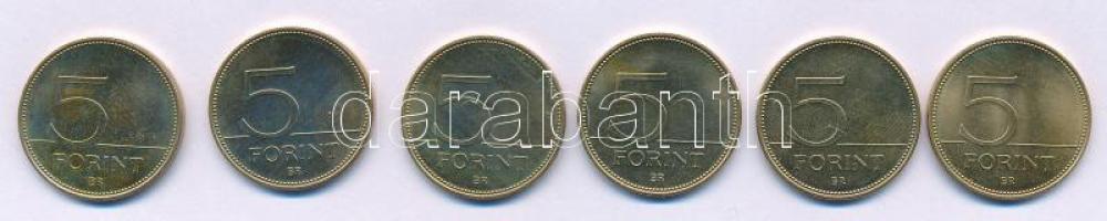 2021. 5Ft Cu-Ni-Zn "75 éves a Forint" (6xklf) teljes sor! T:AU halvány patina