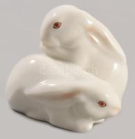 Herendi nyúlpár. Jelzett, 2. oszt, hibátlan, 5x4 cm