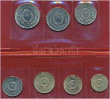 Jugoszlávia 1982-1987. 1D-100D (7xklf) forgalmi összeállítás műbőr tokban T:AU, patina
Yugoslavia 1...