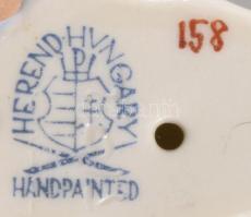 Herendi bagoly. Jelzett, kézzel festett, hibátlan, m: 4,5 cm