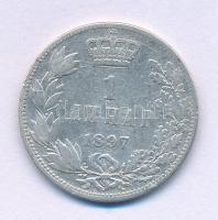Szerbia 1897. 1D Ag "I. Sándor" T:VF,F ph. Serbia 1897. 1 Dinar Ag "Alexander I" C:VF,F edge error Krause KM#21