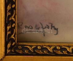 Olvashatatlan jelzéssel (párizsi festő?): Fiatal lány arcképe, 1956. Pasztell, akvarell, papír. Deko...