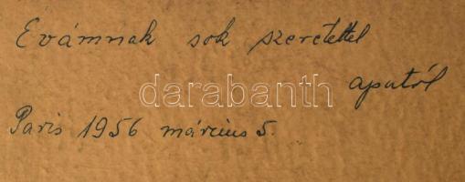 Olvashatatlan jelzéssel (párizsi festő?): Fiatal lány arcképe, 1956. Pasztell, akvarell, papír. Deko...