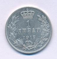 Szerbia 1912. 1D Ag "I. Péter" T:VF Serbia 1912. 1 Dinar Ag "Peter I" C:VF Krause KM#25