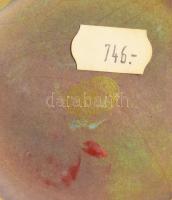 Zsolnay eozin mázas hólyagos kaspó. Jelzett, peremén egy 1 cm-es részen felülete ragasztott, d: 15,5...