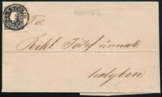 1860 3kr fekete helyi levélen / black, on local cover "DEBRECZIN"