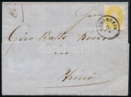 1863 2kr nyomtatványon / on printed matter "DEBRECZIN" - Triest