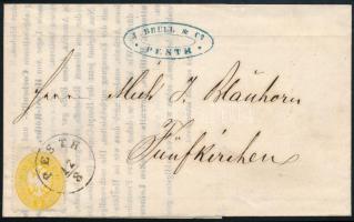 1864 2kr nyomtatványon / on printed matter "PESTH" - Fünfkirchen