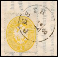 1864 2kr nyomtatványon / on printed matter "PESTH" - Fünfkirchen