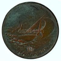 DN "Balaton" egyoldalas, öntött bronz emlékérem, hátoldalán névre szóló- és "ALU S.C. A Vitorlás sportért" gravírozással (69mm) T:AU, patina, peremhiba