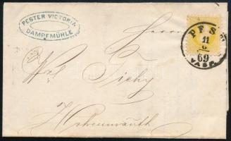 1869 2kr nyomtatványon / on printed matter "PEST / VASP." - Hohemauth