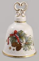 Hollóházi karácsonyi mintás csengő. Jelzett, hibátlan, m: 10,5 cm