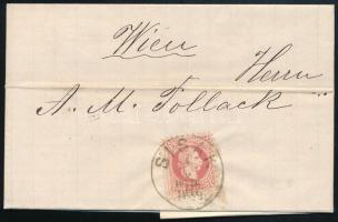 1870 5kr levélen / on cover "SISAK" - Bécs