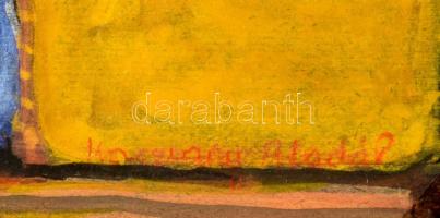 Kacziány Aladár jelzéssel: Strandon. Akvarell, papír. Üvegezett fakeretben. 17x15 cm