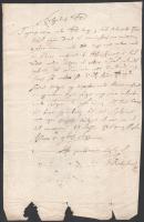 1699 Magyar nyelvű levél, mejben egy koporsóra való vásznat kérnek. Percsi? Imre Miskolcra címezve, ép gyűrűspecséttel