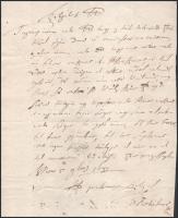 1699 Magyar nyelvű levél, mejben egy koporsóra való vásznat kérnek. Percsi? Imre Miskolcra címezve, ...