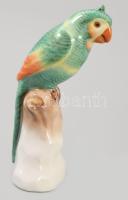Herendi papagáj. Jelzett, hibátlan, kézzel festett, m: 11 cm