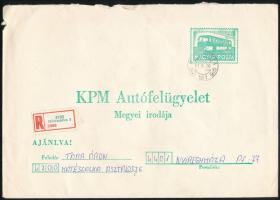 1971 KPM Autófelügyelet ajánlott díjjegyes boríték kivésett "131" bélyegzéssel
