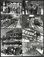 1985-1986 Budapest, a Budavári Sikló építése és környezetének alakítása, valamennyi kép datált, jelzett, 13 db vintage, ezüstzselatinos fotó, 9x14 cm