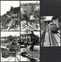 1985-1986 Budapest, a Budavári Sikló építése és környezetének alakítása, valamennyi kép datált, jelz...