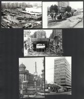 1966 és 1990 között készült budapesti városképek, a metróépítéssel összefüggésben, minden kép datált...