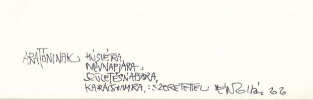 Vén Zoltán (1941-): Karácsony. Rézmetszet, tus, papír, jelzett, paszpartuban, hátoldalán Vén Zoltán ...