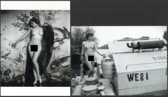 cca 1920 és 1980 Szolidan erotikus felvételek hatvan év különbséggel, 2 db modern nagyítás, jelzés n...