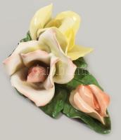 Aquincum virág. Kézzel festett, jelzett, minimális lepattanással 13 cm