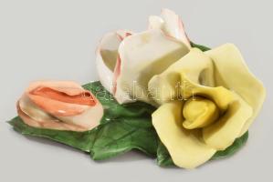 Aquincum virág. Kézzel festett, jelzett, minimális lepattanással 13 cm