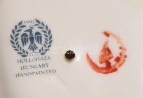 Hollóházi papagájok, kézzel festett porcelán, jelzett, hibátlan, m: 17,5 cm