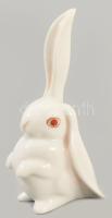 Herendi fülelő nyúl. Jelzett, kézzel festett, hibátlan, m: 9,5 cm