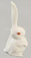 Herendi fülelő nyúl. Jelzett, kézzel festett, hibátlan, m: 9,5 cm