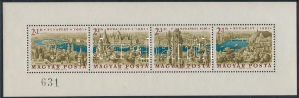 1961 Bélyegnap fogazott ajándék Panoráma blokk (1-2 apró ránc) / Mi 1789-1792 perforate block (1-2 small creases)