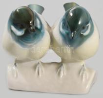 Zsolnay madárpár. Jelzett, hibátlan, 9x6x5,5 cm