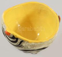 Gorka Lívia (1925-2011): Gombos váza. Jelzett, kis pattogzással és egy erős mázrepedésvonallal, d: 1...