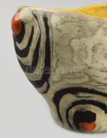 Gorka Lívia (1925-2011): Gombos váza. Jelzett, kis pattogzással és egy erős mázrepedésvonallal, d: 1...