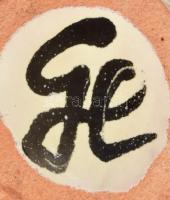 Gorka Lívia (1925-2011): Gombos váza. Jelzett, kis pattogzással és egy erős mázrepedésvonallal, d: 1...