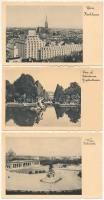 1930 Wien, Vienna, Bécs - 11 pre-1945 town postcards: buildings, interior