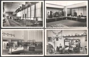 1938 9 db RÉGI képeslap: Nemzetközi kézműves kiállítás Berlinben, közte 2 magyar pavilon / Handwerks...