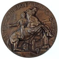 Olaszország 1954. "Torino Tartományi Idegenforgalmi Hivatal / 1954-es Torinoi Úszó-, Műugró- és Vízilabda-Európa-bajnokságok" kétoldalas bronz emlékplakett, eredeti "Lorioli Fratelli" gyenge tartású dísztokban. Szign.: "AFFER" T:AU,XF Italy 1954. "Ente Provinciale Turismo Torino / Campionati Europei Nuoto-Tuffi-Pallanuoto Torino 1954" (Turin Provincial Tourist Board / 1954 European Swimming, Diving and Water Polo Championships in Turin) two-sided bronze commemorative plaque in original "Lorioli Fratelli" case. Sign.: "AFFER" C:AU,XF, case worn