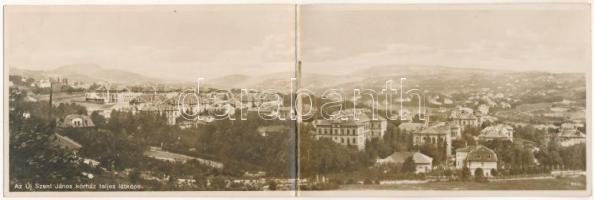 Budapest XII. Új Szent János Kórház teljes látképe. 2-részes kihajtható panorámalap