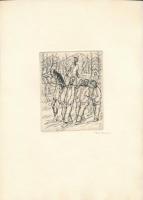 Perei Zoltán (1913-1992): Találkozás a fegyencekkel, mielőtt kiszabadítaná őket (Don Quijote illuszt...
