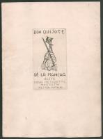 Perei Zoltán (1913-1992): Az 1949-ben megjelent Don Quijote de la Mancha élete c. mappa borítója. Ré...